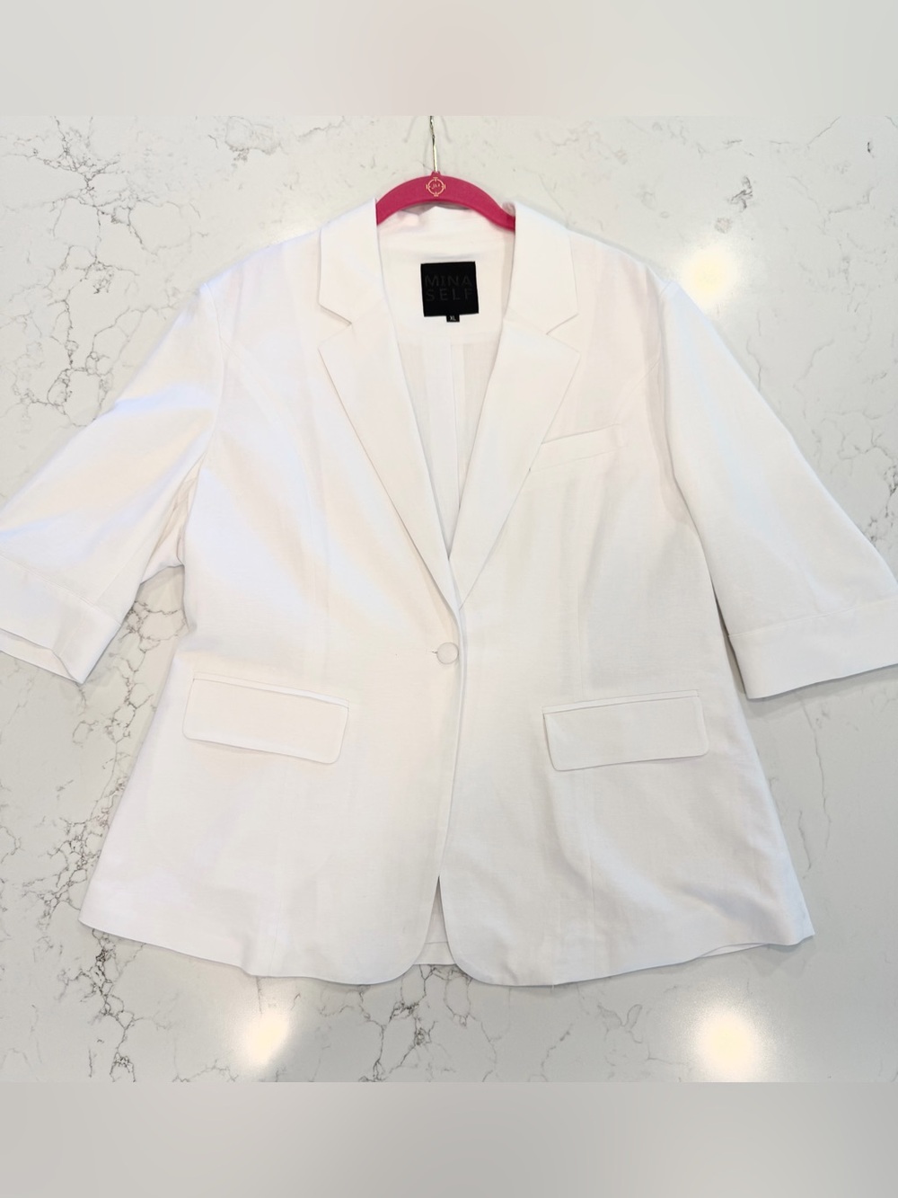 NEW White Linen Blend Single-Button Blazer